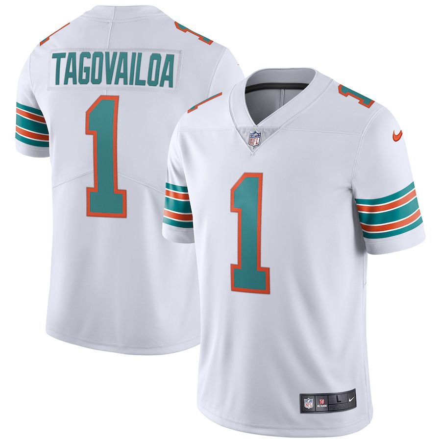 Men Miami Dolphins #1 Tua Tagovailoa Nike White 2nd Alternate Vapor Limited NFL Jersey->miami dolphins->NFL Jersey